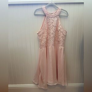 Lulus Elegant Pink Lace Kids Dress